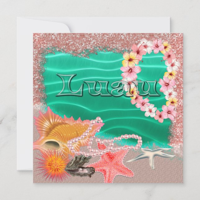 Invitación de Aloha Hawaiian Luau (Anverso)