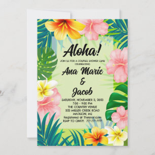 invitación de Aloha Luau para parejas