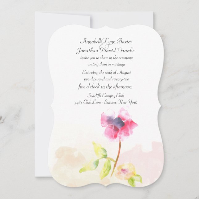 Invitación de Amapola Roja (Anverso)