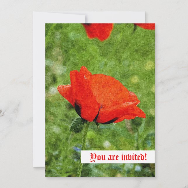 Invitación de Amapola Roja (Anverso)
