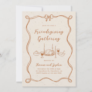 Invitación de amistad Fiesta de la cena de Acción 