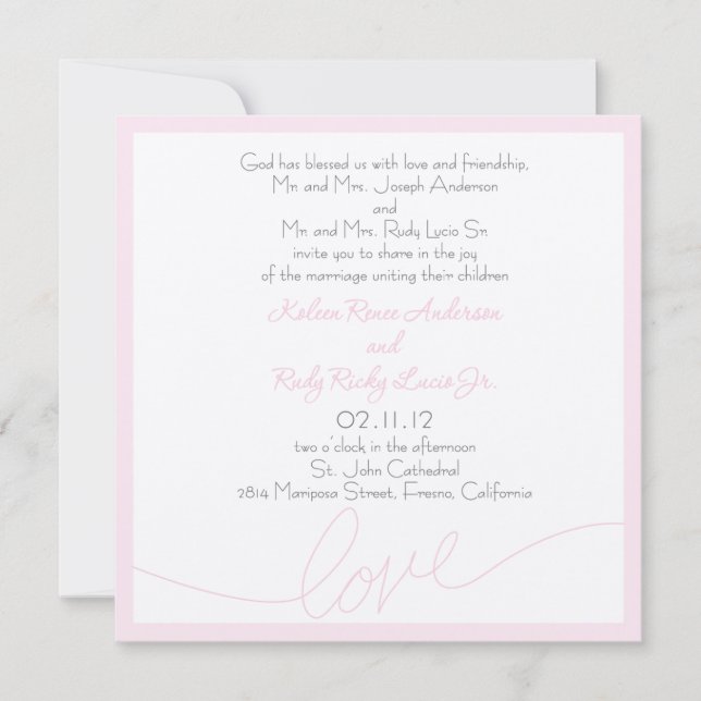 Invitación de amor (Anverso)
