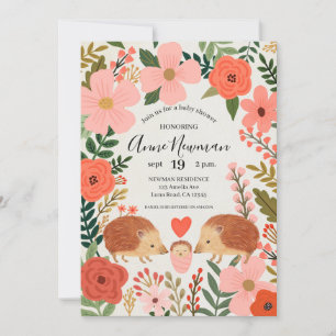 Invitación de amor a hedgehog de Baby Shower