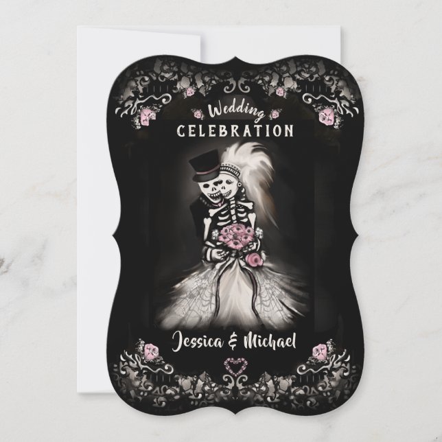 Invitación de amor al cementerio de Boda Bride Gro (Anverso)