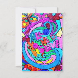 invitación de amor de color groovy