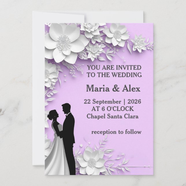 ✨ Invitación de Amor Floral para Invitados de Boda (Anverso)