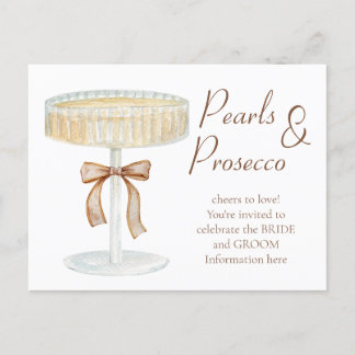 Invitación de amor para ducha de novia con perlas