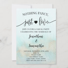 Invitación de amor simple con dorado y turquesa
