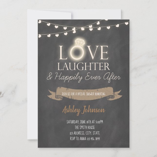 Invitación de amor y risa feliz para siempre (Anverso)