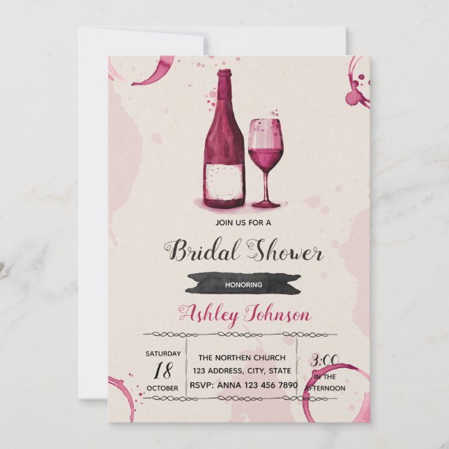 Invitación de amor y vino: Todo lo que necesitas e (Anverso)