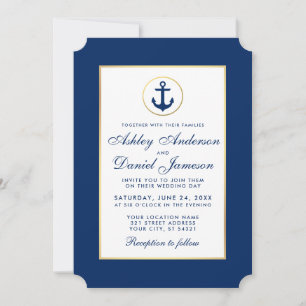 Invitación de Ancla Azul Boda Náutico W