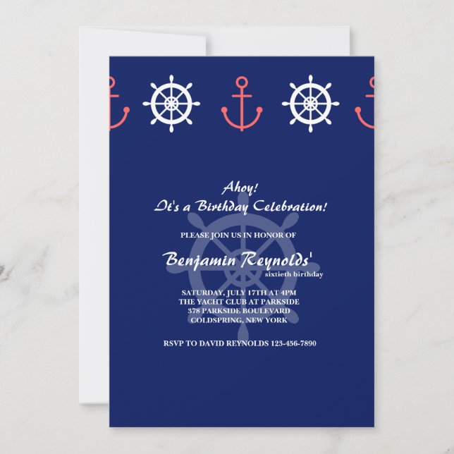 Invitación de Ancla y Timón (Anverso)