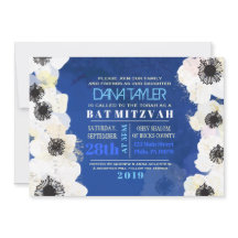 Invitación de Anemone Flowers Bat Mitzvah