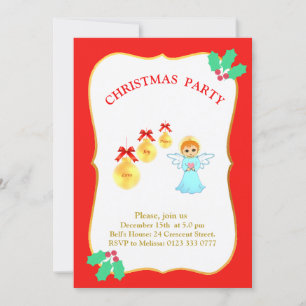 Invitación de Ángel de Fiesta de Navidad