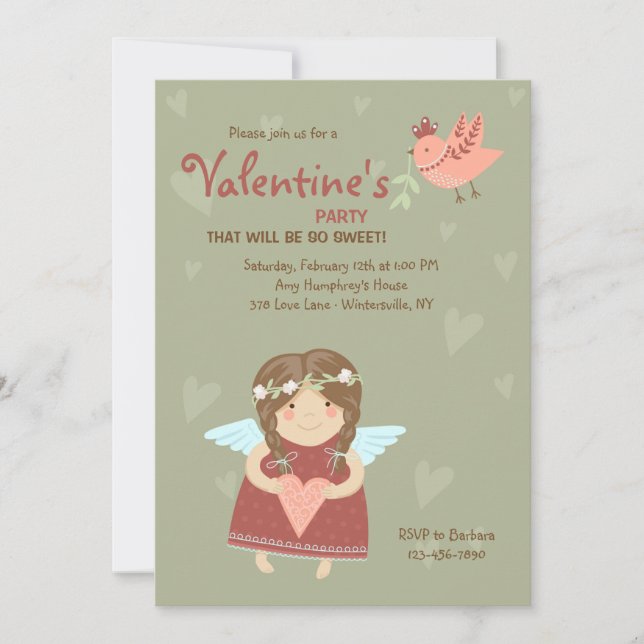 Invitación de ángel de San Valentín (Anverso)