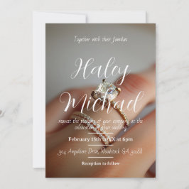 Invitación de anillos de compromiso de boda