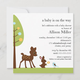 Invitación de Animails Baby Shower del bebé del