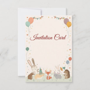 Invitación de Animal Adorable – Diseño de Fiesta d