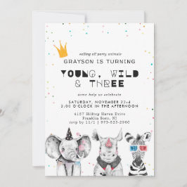 Invitación de animal de fiesta simple moderna