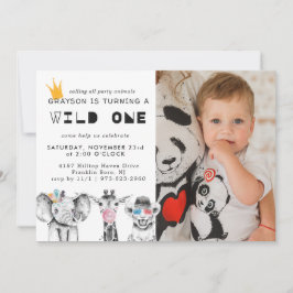 Invitación de animal de fiesta simple moderna