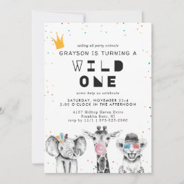 Invitación de animal de fiesta simple moderna