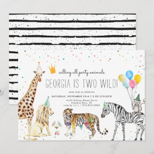 Invitación de animal de fiesta simple moderna