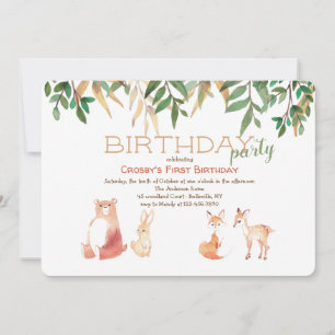 Invitación de Animales Adorables del Bosque