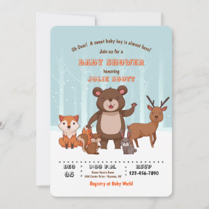 Invitación de Animales de Invierno del Bosque