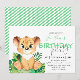 Invitación de animales de la jungla de cumpleaños 