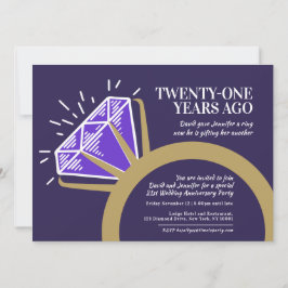 invitación de aniversario 21 iolite anillo gráfico