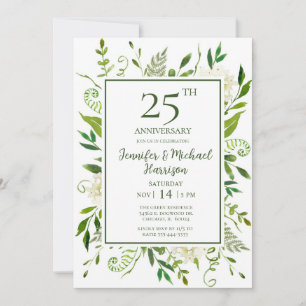 Invitación de aniversario 25 de Hortensias Blancas