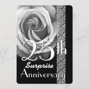 Invitación de aniversario 25 de SURPRISE Rosa V01B