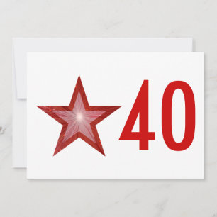 invitación de aniversario '40' de Estrella Roja en
