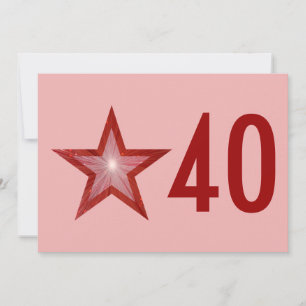 invitación de aniversario '40' de Estrella Roja ro