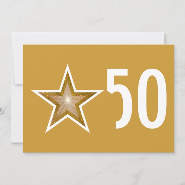 Invitación de aniversario '50' de estrella de oro (Anverso)