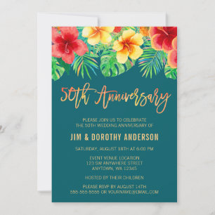 Invitación de Aniversario 50 de Flor de Acuarela T