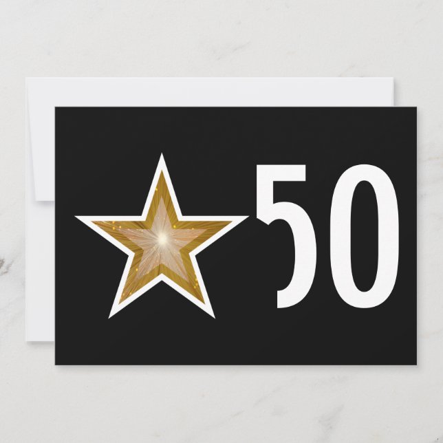 Invitación de aniversario '50' de Gold Star en neg (Anverso)