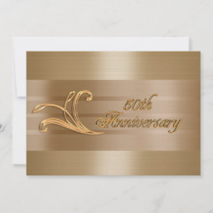 invitación de aniversario 50 dorado