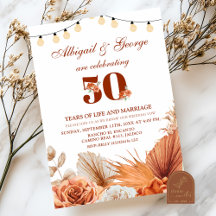 Invitación de aniversario Boho Teracotta Seguimos
