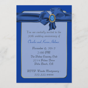 Invitación de aniversario Chic Blue