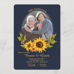 Invitación de Aniversario con Foto en Marco de Gir
