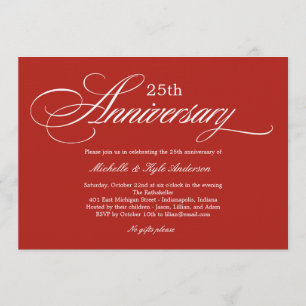 Invitación de aniversario con guión encantador - R