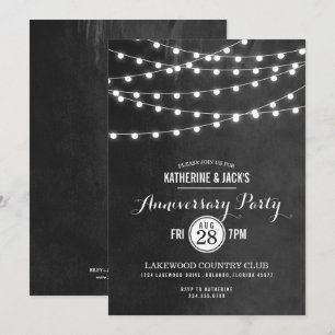 Invitación de aniversario con luces de cuerda de c