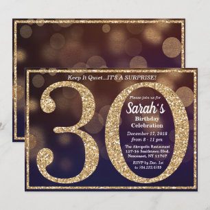 Invitación de aniversario de 30 cumpleaños con bri