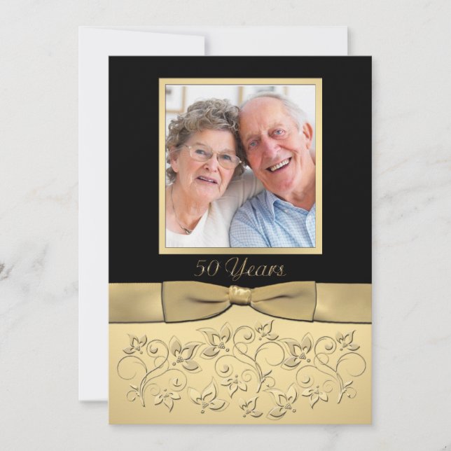 Invitación de aniversario de 50 años con inserción (Anverso)