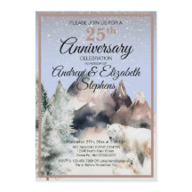 Invitación de aniversario de acuarela de bosque in