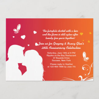 Invitación de Aniversario de Beso de Amantes
