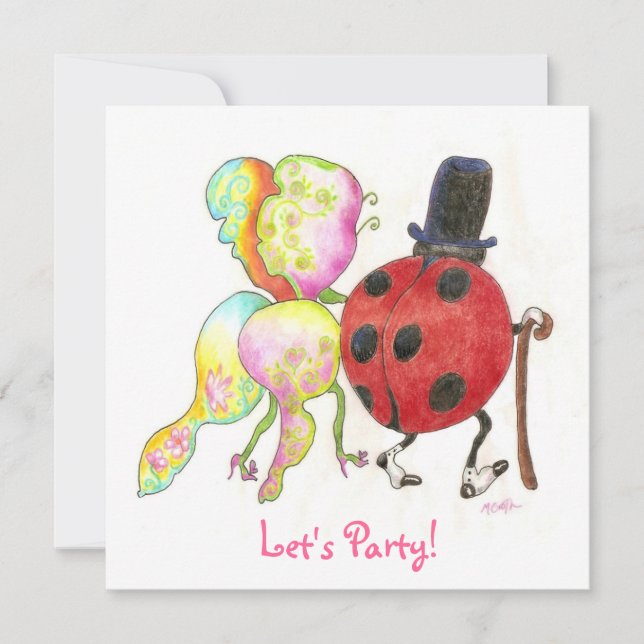 invitación de aniversario de bicho (Anverso)