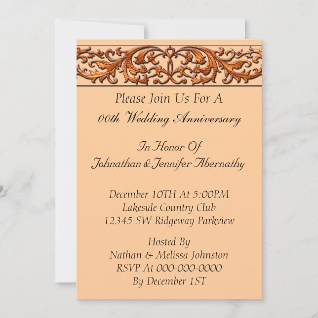 Invitación de Aniversario de Boda (Anverso)