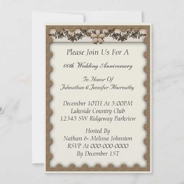 Invitación de Aniversario de Boda (Anverso)